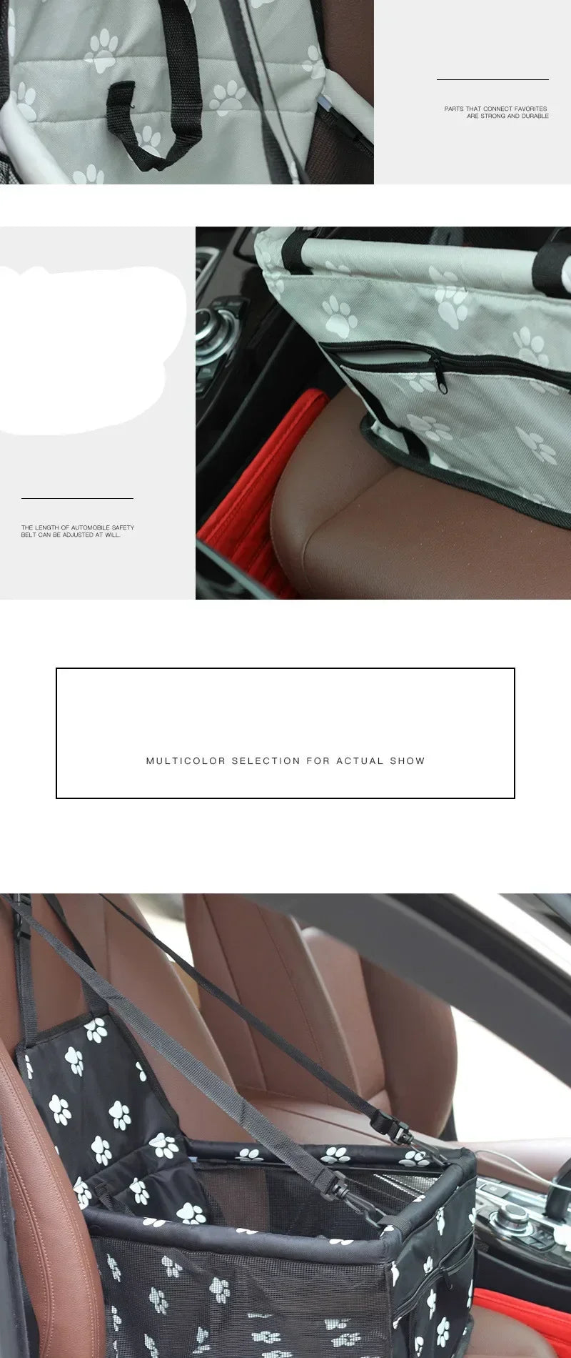 Pet Dog Car Carrier Seat Bag Waterproof Basket Folding Hammock Pet Carriers Bag For Small Cat Dogs Safety Travelling Mesh