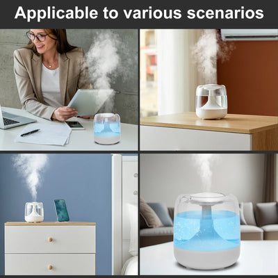 Air Humidifier Cute Ultrasonic Colorful Night Light Mini Humidifier Diffuser Transparent  Portable Home Bedroom Aroma Diffuser