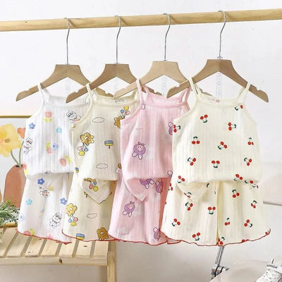 Cotton Printed Baby, Toddler Girl Strap Suits| Clothes Sets |Summer Baby Tops Tee and Shorts |Infant | Newborn Sets