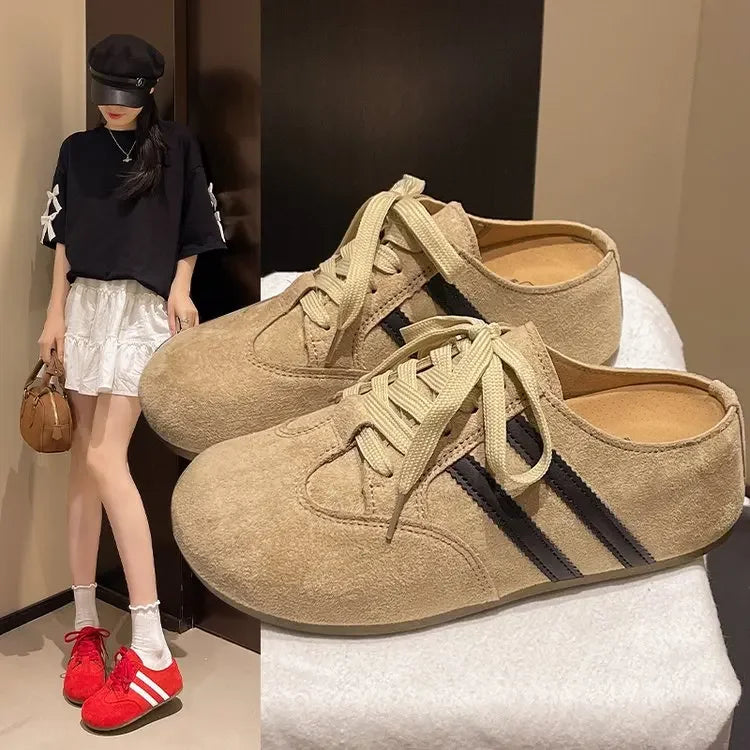 2025 Casual Sneakers Woman Shoes Slippers Flats Platform Sandals Mules NEW Brand Designer Lace Up Loafers Summer Womens Sneakers