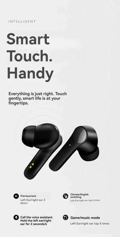 Wireless Earbuds 5H Playtime - In-Ear Noise Cancelling Earphones IPX7 Waterproof for Workout, SecureFit Ear Wings