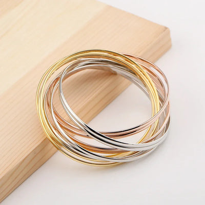 Luxury 10 Pieces Bangle Sets in 3 Colors Statement Bracelet Fashion Hands Jewelry for Women Wedding Party Prom