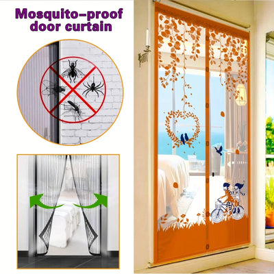 Magnetic Door Screen Curtain Automatic Closing Mosquito Insect Proof Net with Powerful Magnets Home Decor for Summer Ventilation