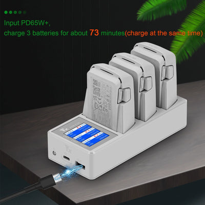 3 IN 1 Battery Charger For DJI Flip Drone Parallel Charging Hub Charging Board With Display Monitor Parts