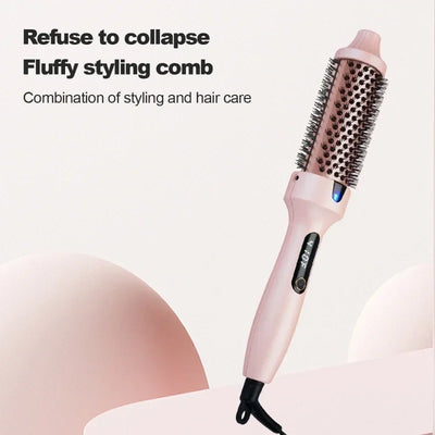 Hot Sale Portable Ionic Straightening Hair Curler Round Brush Hair Styling Tool Electric Infrared Heated Comb Hair Styling Brush