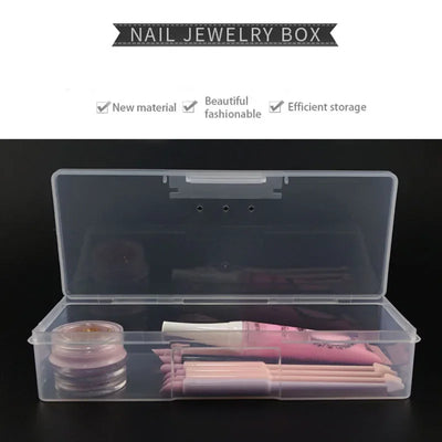 Pink/Transparent Plastic Storage Box Jewelry Display Boxes Portable Small Items Packaging Box Nail Art Equipment Organizers