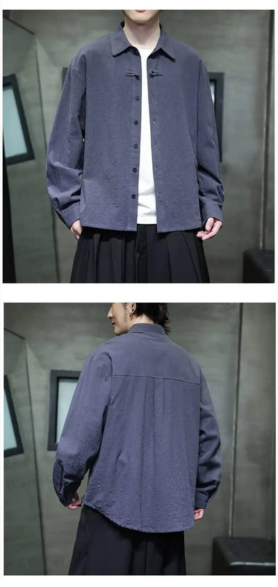 Mens Linen Shirts Casual Streetwear Long Sleeve Turn Down Collar Summer Beach Vacation Hawaiian Shirts M-5XL Plus Size Men Tops