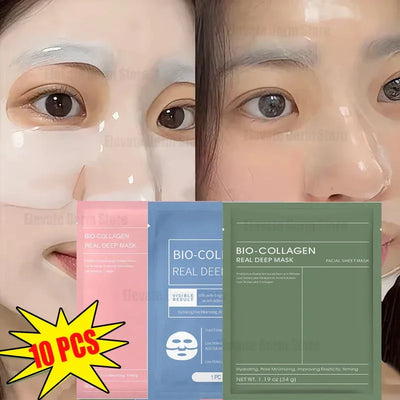 Bio-Collagen Face Mask Deep Moisturizing Overnight Mask Collagen Protein Hydrogel Soft Gel Mask Brightening Firming Skin Care