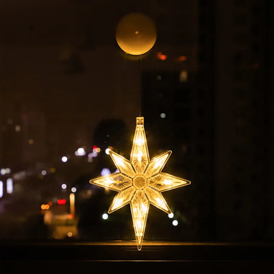 Christmas Ornaments Hanging LED Lights Bedroom Decoration Christmas Decorations Home Window Glass Decoration Warm Battery