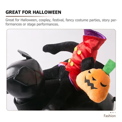 Pet Halloween Costume Dog Plush Halloween Horse Riding Pet Cloth Santa Claus Riding Outfit Hall Gift for Small To Large Dog/cat