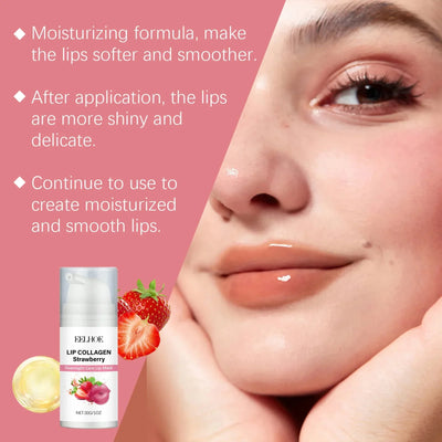EELHOE Strawberry Night Lip Mask Overnight Deep Hydration Exfoliant for Lips Enhance Skin Elasticity Moisturizing Lip Mask 30g