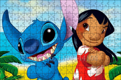 Disney Lilo & Stitch Puzzle Cartoon Movies Children Games Educational Toys 300/500/1000 Pcs Jigsaw Puzzles Adults Decompressing