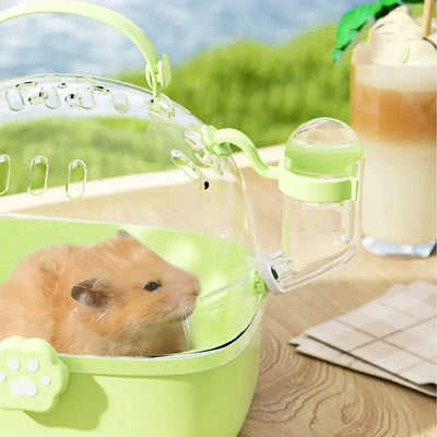 Portable Transparent Pet Carriers Cage Breathable Ventilated Travel Pet Cage Escape-Proof with Water Bottle Pet House Car Travel