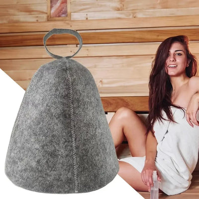 sauna Anti Heat Sauna Hat Thicken Wool Felt Shower Cap Women Men Steam Bath Shower Hair Turban Quickly Towel Drying Towel Hats