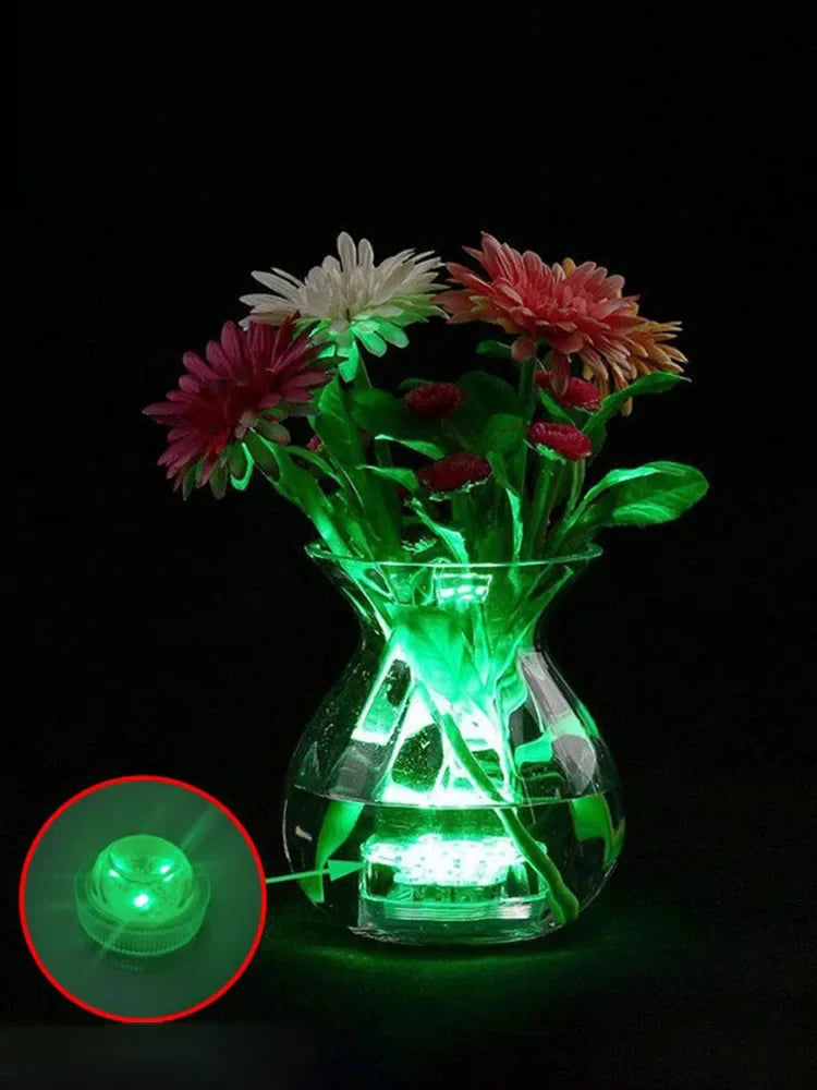 Mini Submersible LED Lights with Remote Control - Small Tea Light Underwater Light Battery Powered for Party Event Vase Fishtank