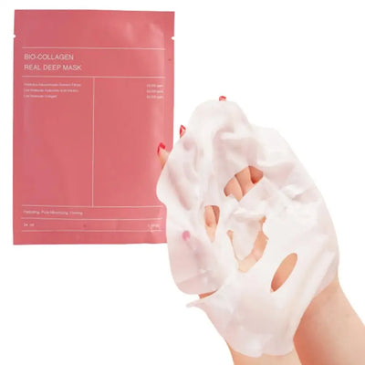 1Box /4PCs Bio Collagen Face Mask Shrink Pores Deep Hydrating Overnight Mask Moisturizing Refreshing Brightening Face Skin Care