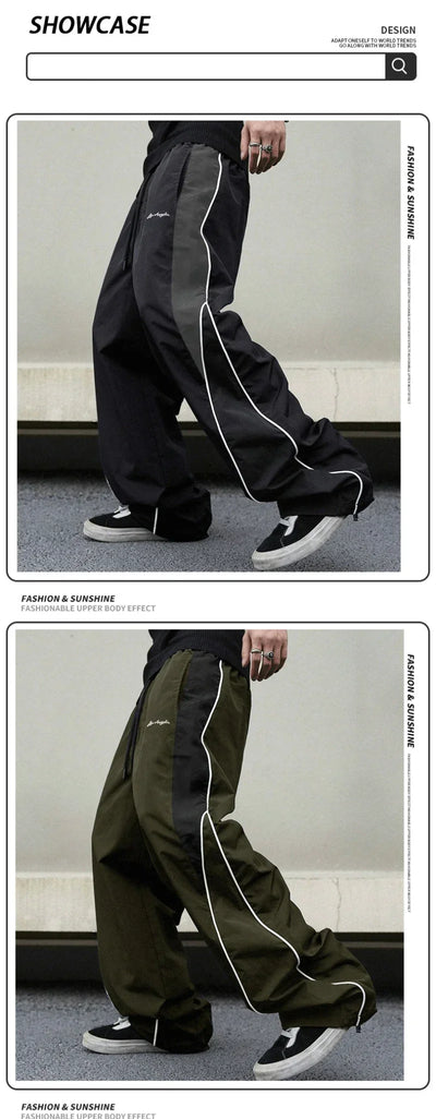 Men Casual Joggers Pants Fashion Streetwear Oversized Sports Wide Leg Pants Hip Hop Y2k Sweatpants High Waist Baggy Trousers