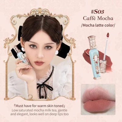 Beauty Glazed  Mirror Flower Lip Gloss  Lipstick Strawberry Rococo Collection Little Angel Lip Cream Lipstick 3.5g