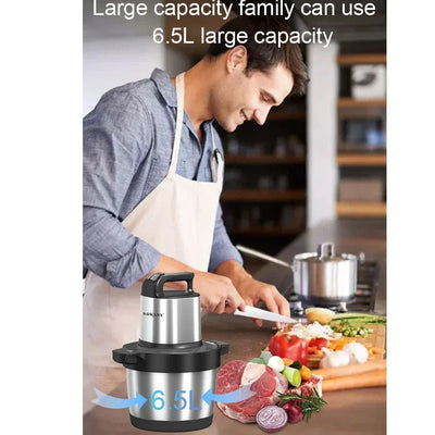Food Processor 6.5L Electric Meat Grinders Stainless Steel Vegetable Slicer Chopper Crusher Kitchen Blenders Home Appliance