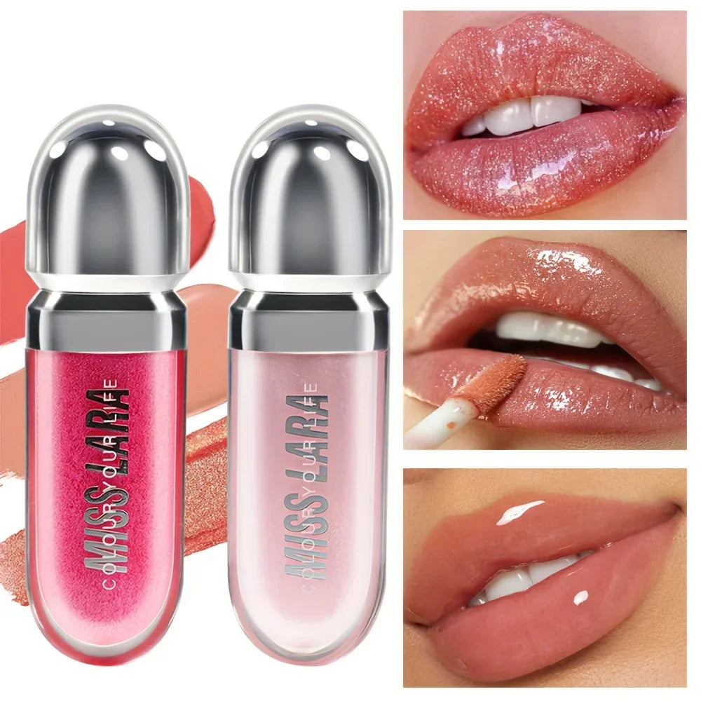 Beauty Moisturizing Lip Gloss with Shimmer - Hydrating Liquid Lip Shine Oil for Adult, Nourishing 3D Effect, Long-Lasting