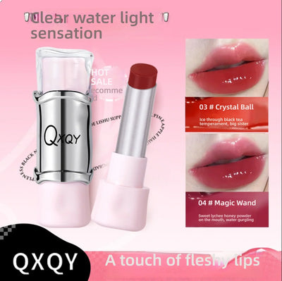 QXQY GLOSSY JELLY LIPSTICK - Mirror Shine, Moisturizing & Long Lasting, Nude Lip Gloss for Plump Brightening Lips (No Makeup Loo