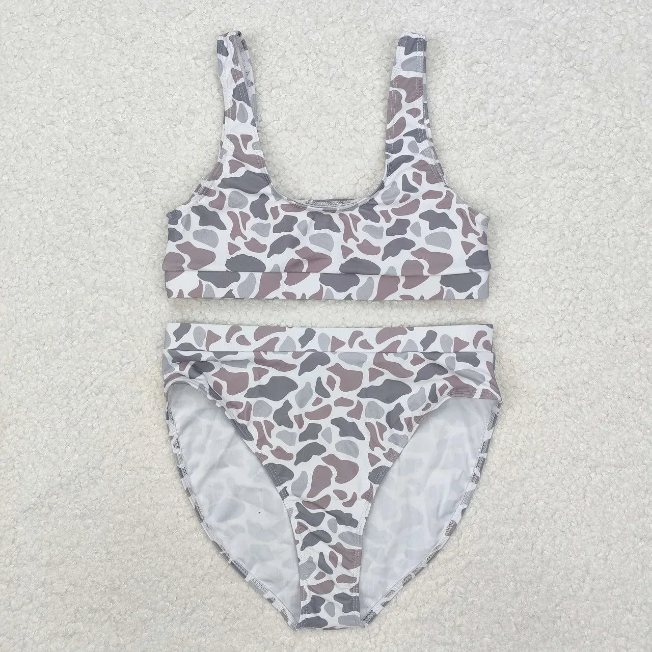 Wholesale Adult Women Swimwear Summer Sleeveless Shorts Swimsuit Set Camo Bathing Suit Clothing