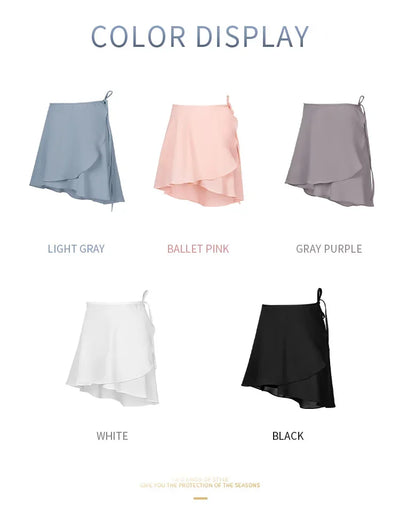 Women Girls Ballet Skirts Dance Short Skirts High Elastic Skirt Ballerina Adult  Ballet Dancing Dress lace Up Chiffon Skirt