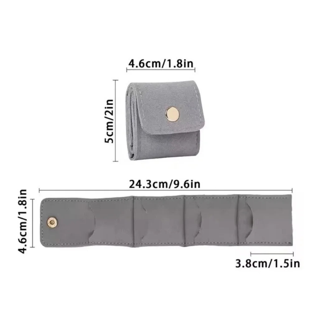 4 Compartments Jewelry Storage Bag Portable Mini Jewelry Bag Earrings Necklace Ring Organizer Bag Travel Jewelry Storage Case