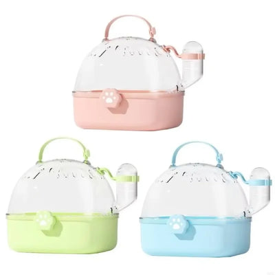 Portable Transparent Pet Carriers Cage Breathable Ventilated Travel Pet Cage Escape-Proof with Water Bottle Pet House Car Travel