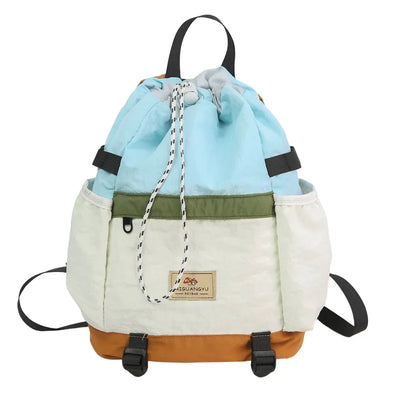 2025 Mountain Style Backpack Couple, Retro Color Block Hiking Bag, Lightweight Large Capacity Daypack for Outdoor