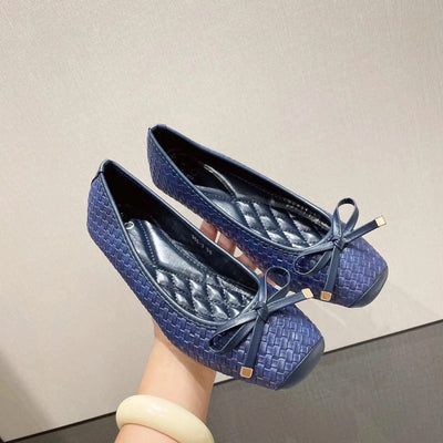Elegant Ballet flats Women Shoes  Black Blue Plus Size 41 D061