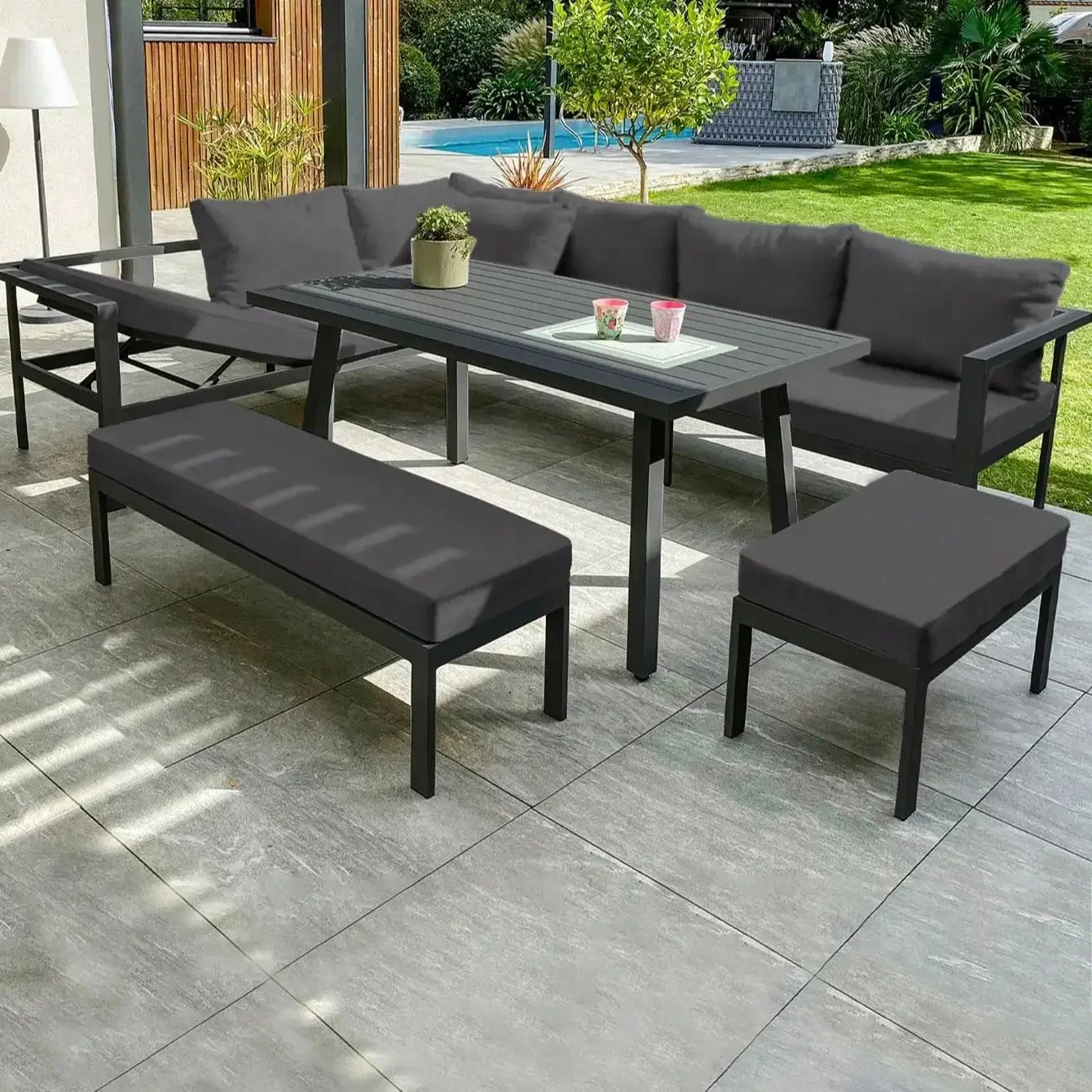 Outdoor Tropical Print Sofa Cushion Covers - Non-Slip Furniture Protectors, Replacement for Individual Seat Cushions