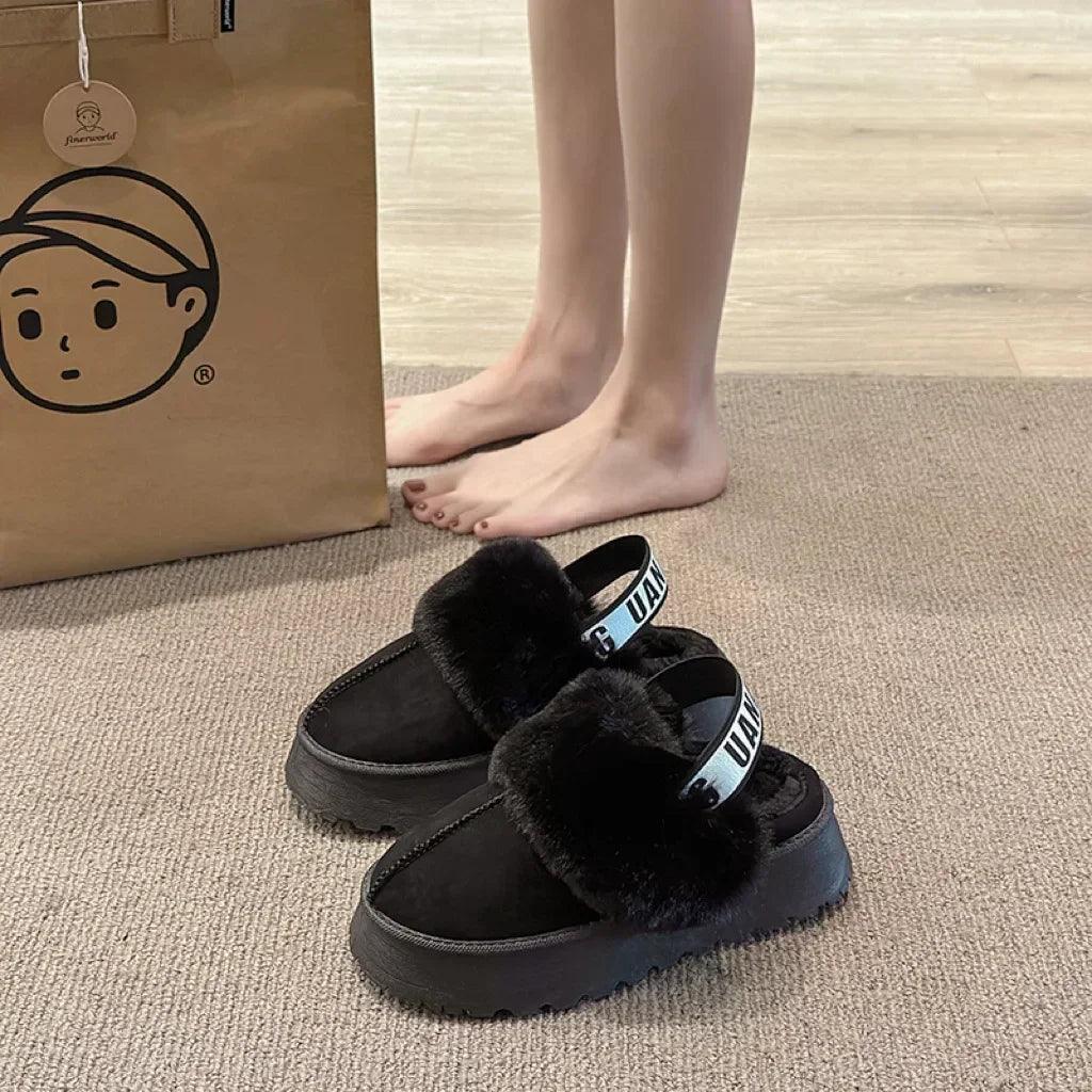 2024 new winter snow boots for women - fur lined with thick fleece and warm cotton