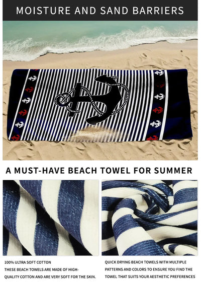 Beach Towels Large Sand Free for Adults Quick Drying Towel Swimming Super Absorbent Microfiber Bath Print Sports Surf Sea Travel