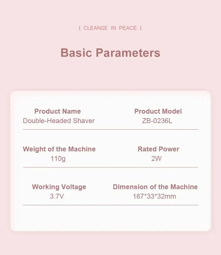 Electric Razors for Women 2in1 Bikini Trimmer Facial Mustache Shavers for Ladies Body Underarms Legs Portable Painless Epilator