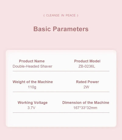 Electric Razors for Women 2in1 Bikini Trimmer Facial Mustache Shavers for Ladies Body Underarms Legs Portable Painless Epilator