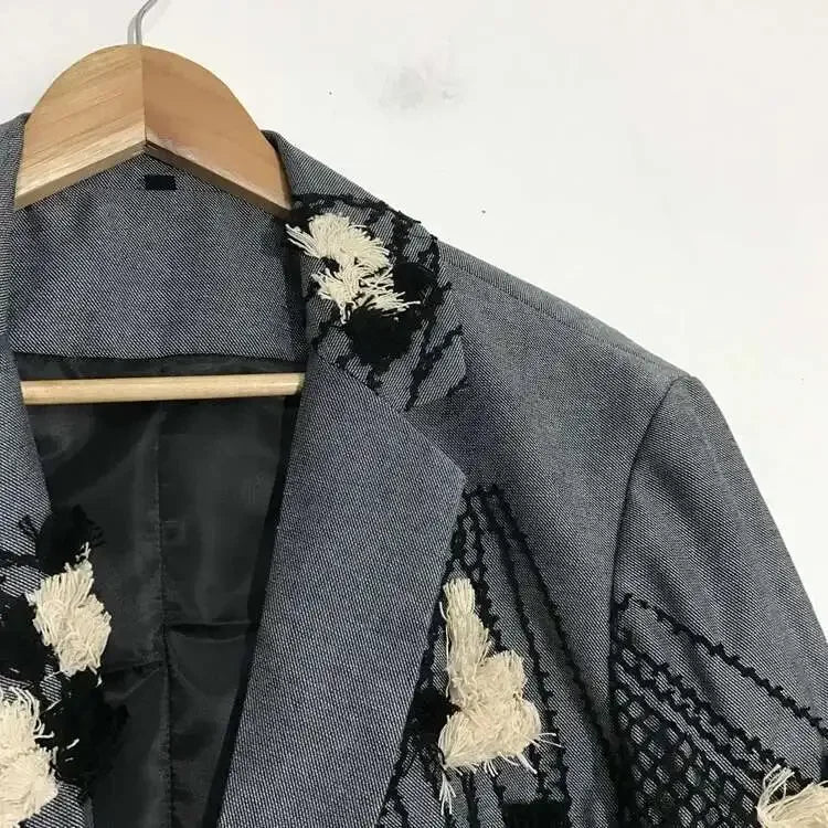 PFHQ Autumn Texture Design Niche Men's Blazers Streetwear Outdoor Patchwork Sports Baggy High Quality Delicacy Suit Coat 21Z1391