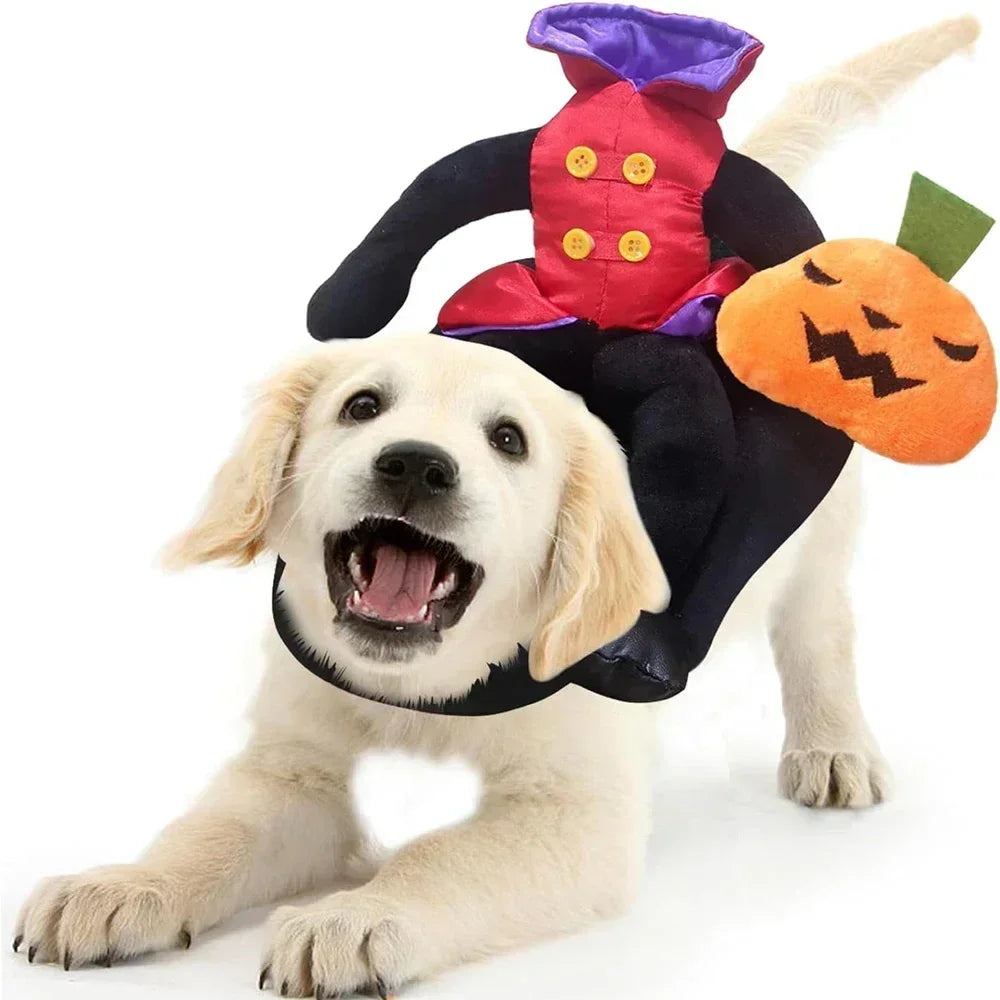 Pet Halloween Costume Dog Plush Halloween Horse Riding Pet Cloth Santa Claus Riding Outfit Hall Gift for Small To Large Dog/cat