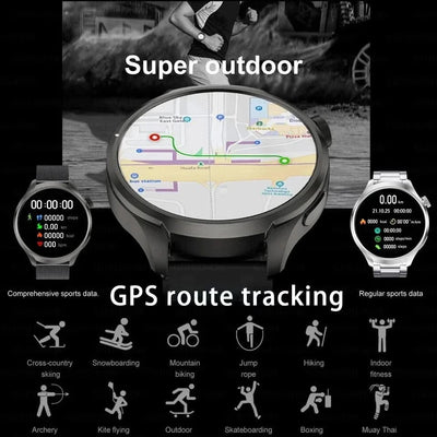 Smart Watch 1.85" BIG AMOLED Screen NFC GPS Tracker IP68 Watch 4 BT5.3 Call Health Smartwatches Custom Dial Series GT Upgraded