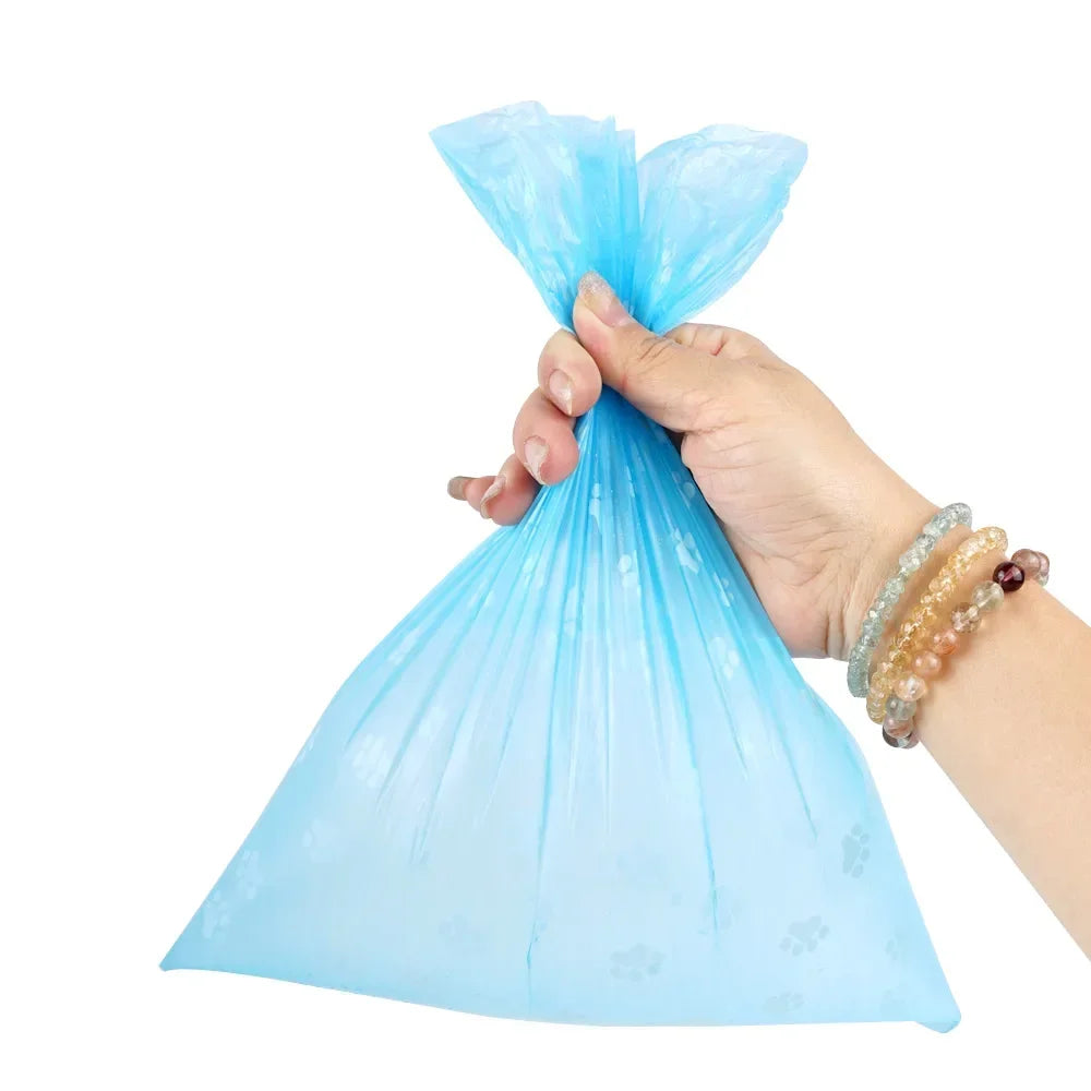 1 Roll Pet Poop Bags Disposable Dog Waste Bags Bulk Poop Bag Dispenser Bags with Paw Prints Garbage Bag - Elanique