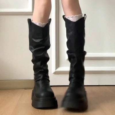 Women High Boots Platform Fashion New Shoes Designer 2025 Summer Brand Party Knee High Chelsea Boots Woman Shoes Mujer Botas