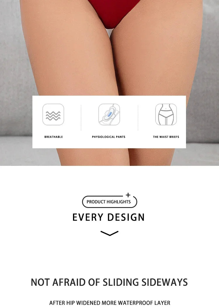 Menstrual Panties Women Underwear intimatePantsHighWaist Absorvent PadSeamless Super Absorbent Abundant  Flow BriefWithLeakProof