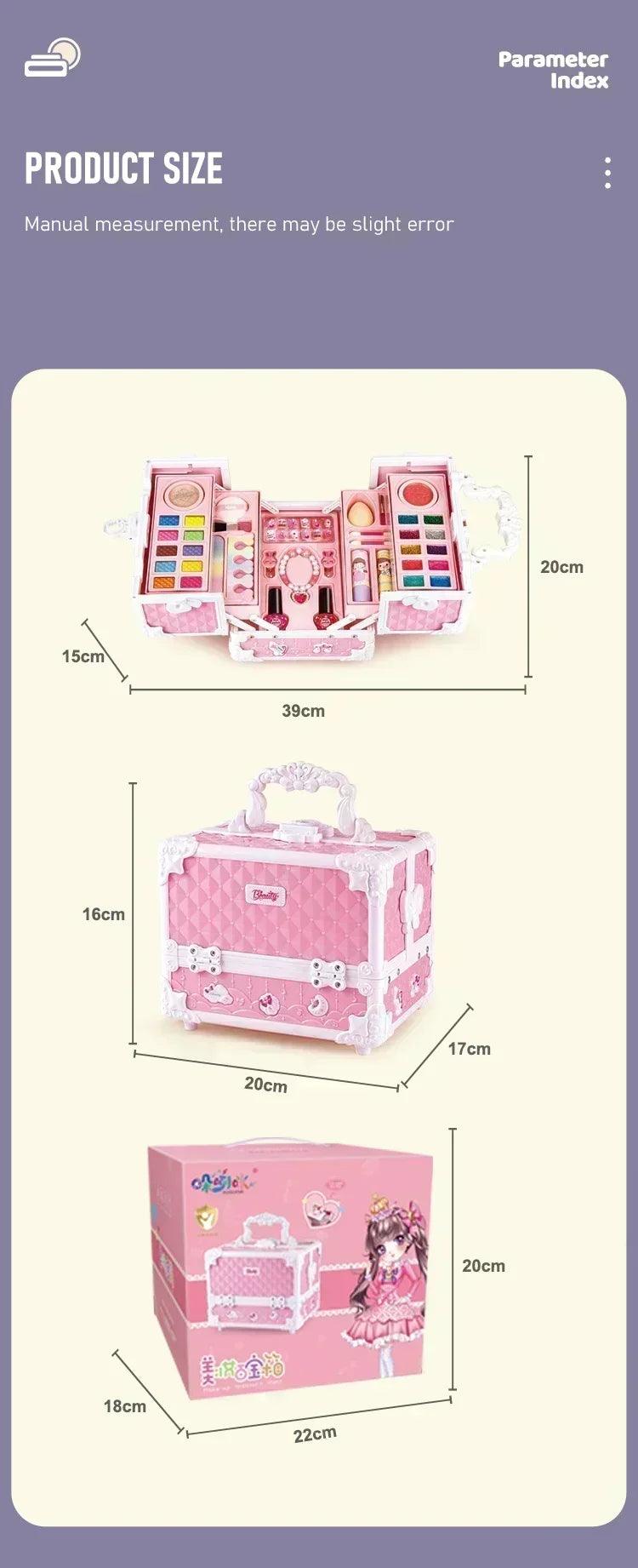 Kids makeup kit little girls 49 pcs washable real girl princess