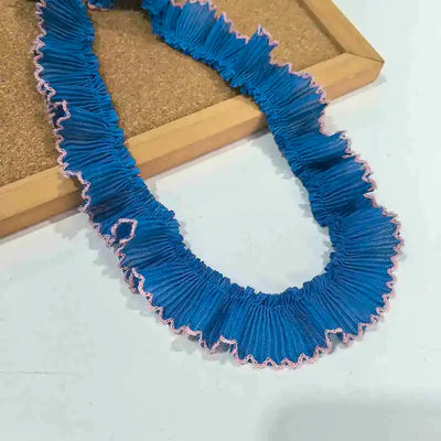 4M/lot 3cm Wine red/pink/Beige Chiffon Pleated Lace Dog Tooth Ruffle Lace Trimming for Dress Pet Cloth Home Decoration X1496