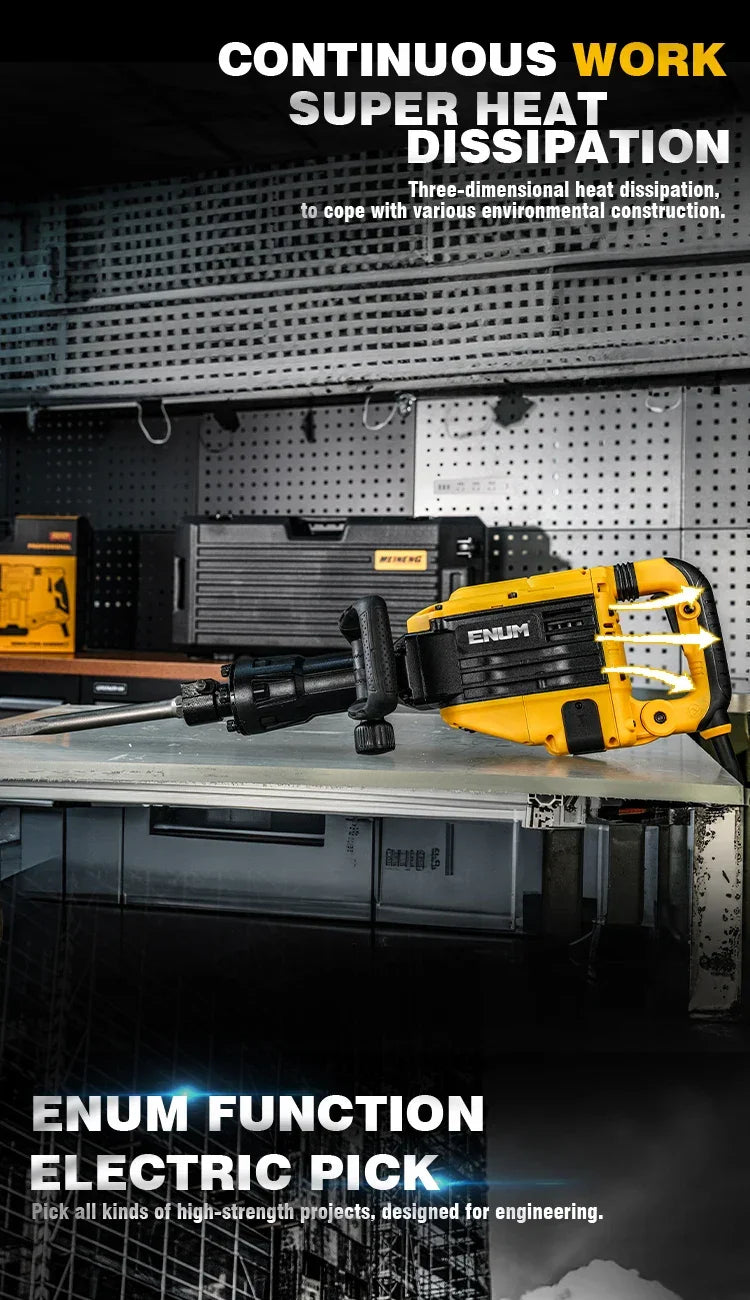 New Desgin Powerful 1800W Industrial Power Tools Hand Hold Electric Pick With Drill Bits