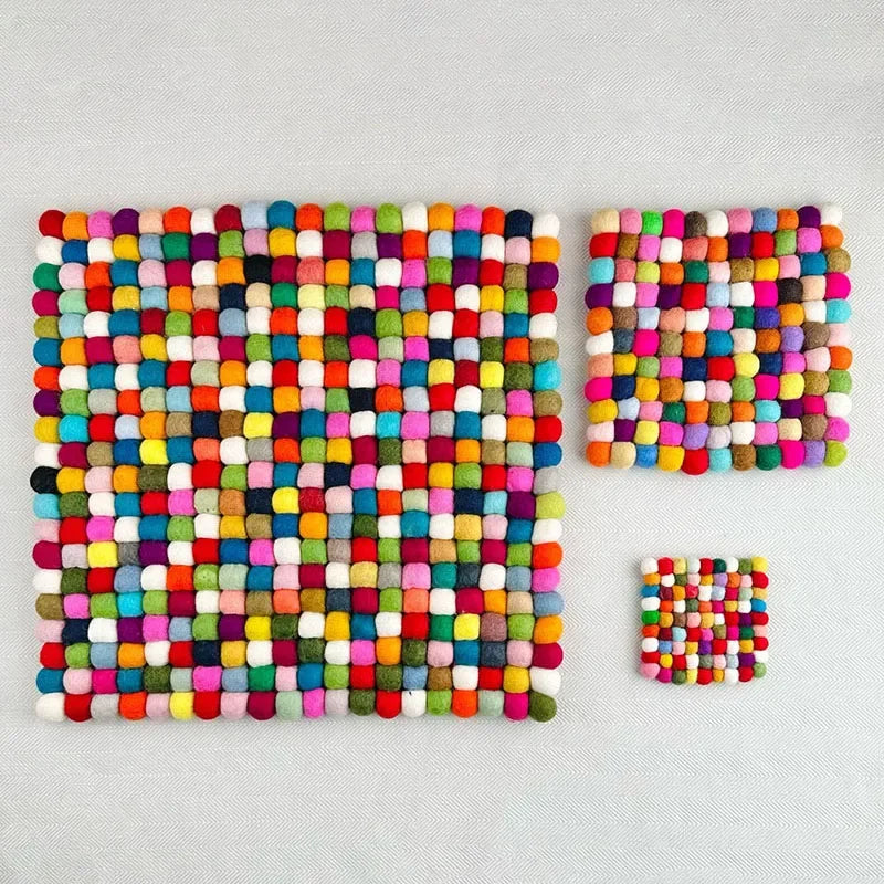 Wool Felt Singing Bowl Mat Handmade Colorful Sound Bowl Accessories Circular Musical Instrument Mats Square Seat Cushions