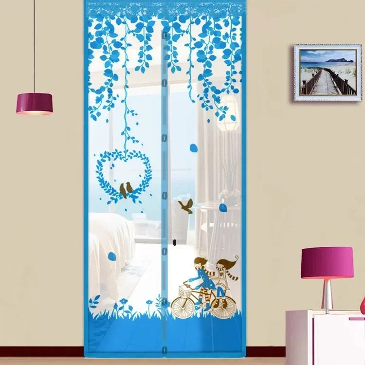 Magnetic Door Screen Curtain Automatic Closing Mosquito Insect Proof Net with Powerful Magnets Home Decor for Summer Ventilation