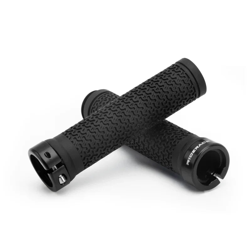 RIDERACE Bicycle Handle Bar Grips MTB Mountain Bike Single-sided Locking Handlebar Cover Rubber Non-slip Cycling Accessories