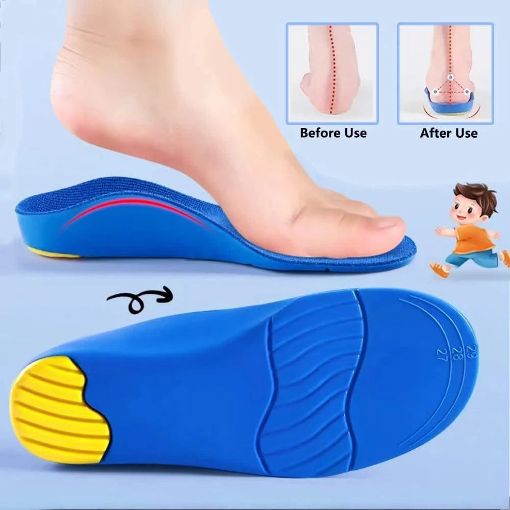 Kids Orthotic High Arch Support Insoles Orthopedic Sport Insoles for Children Plantar Fasciitis Support Shock Absorbing Shoe Pad
