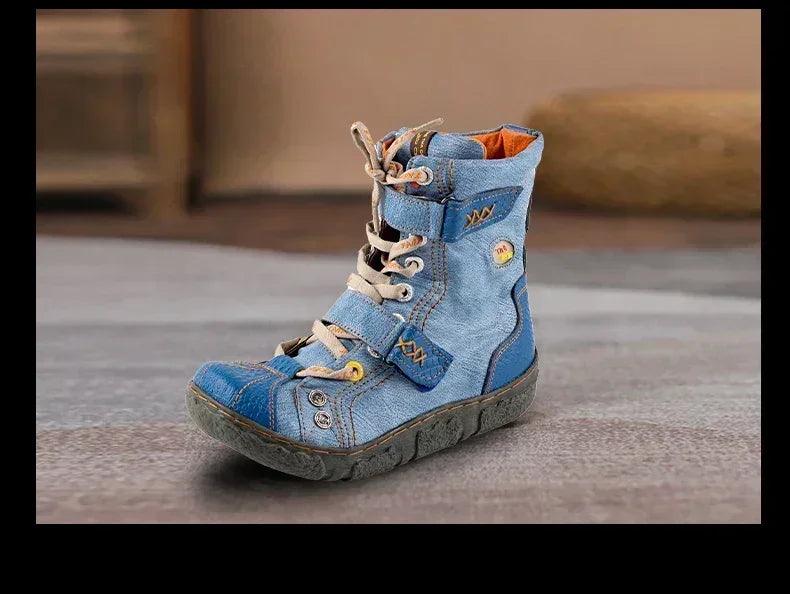 Tma eyes short boots for women versatile casual monochromatic popular,